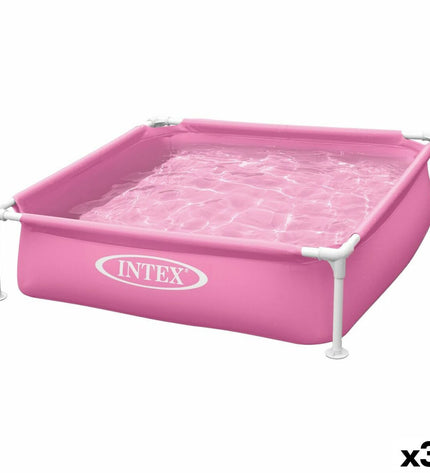 Set of three pink Intex removable swimming pool toys, 122x30x122 cm, suitable for outdoor play and water activities.