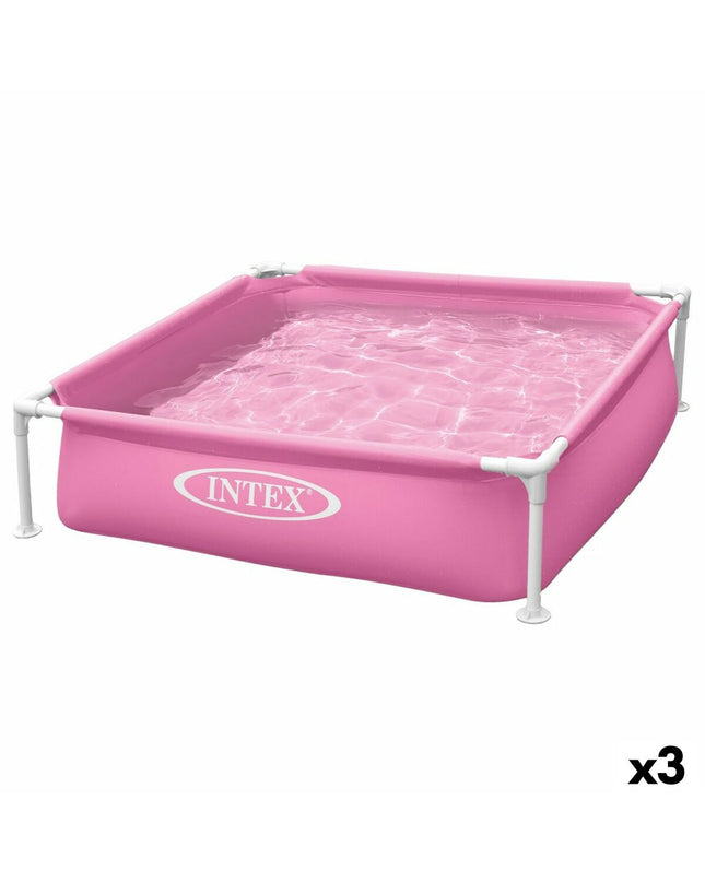 Set of three pink Intex removable swimming pool toys, 122x30x122 cm, suitable for outdoor play and water activities.
