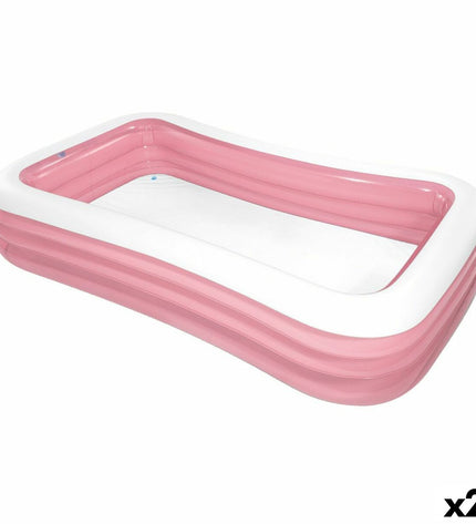 Two pink Intex inflatable children's swimming pools, 305 x 56 x 183 cm, outdoor toy and sports equipment for kids.