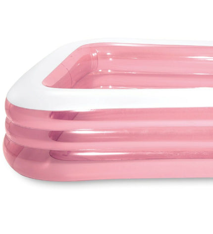 Two pink Intex inflatable children's pools, 305x56x183 cm, suitable for outdoor play and swimming fun.