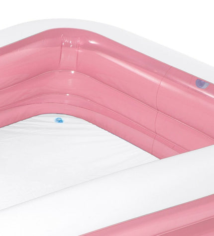 Two pink Intex inflatable children's swimming pools, 305 x 56 x 183 cm, made of durable plastic, suitable for outdoor play