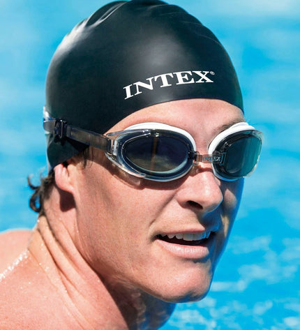 Set of 12 Intex children's swimming goggles for kids, suitable for water sports and outdoor swimming activities.