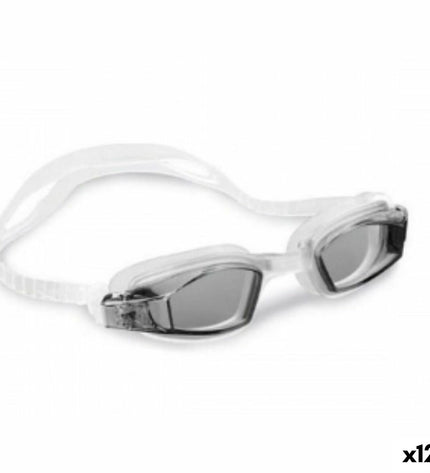 Set of 12 Intex children's swimming goggles for water sports, featuring a sporty design and adjustable straps.