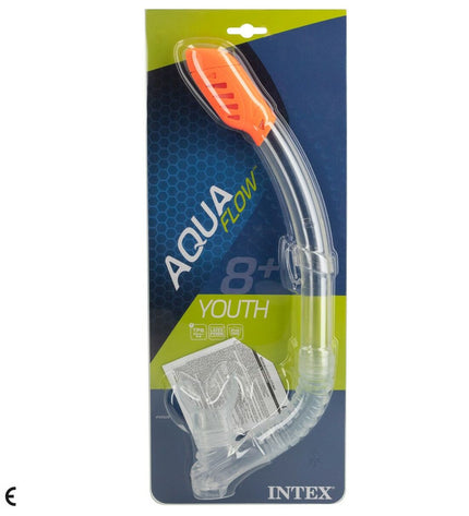 Intex Easy Flow snorkel tube for watersports, showing a close-up of the sporty snorkel with mouthpiece and adjustable strap.
