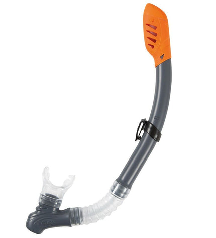 Set of six Intex kids snorkel masks and snorkels for water sports, featuring colorful designs and adjustable straps.