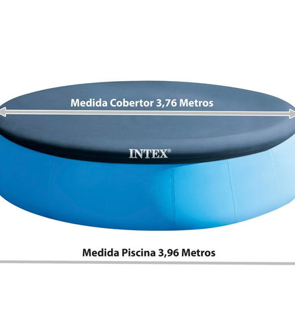 Intex marine blue circular pool covers for 396 cm diameter pools, set of four, suitable for garden pools and jacuzzis.