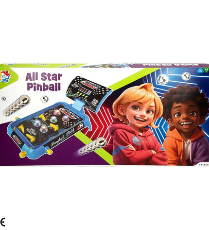 Colorbaby Pinball game set featuring two colorful plastic pinball machines for children’s toys and game play.