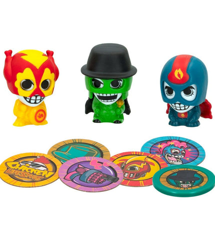 Eolo Super Masked action figures, 12-piece set, small size 3x4.5x3.5 cm, colorful toy characters for play and collection.