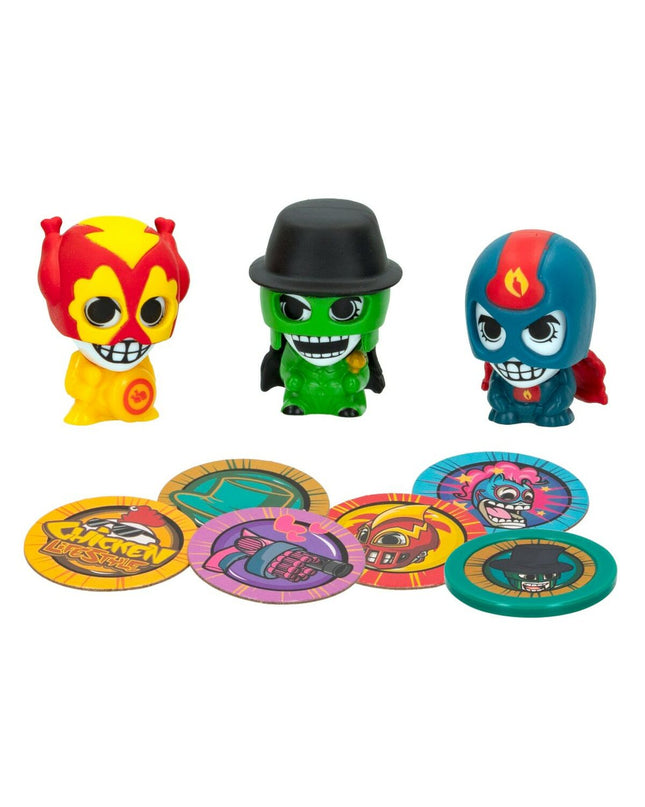 Eolo Super Masked action figures, 12-piece set, small size 3x4.5x3.5 cm, colorful toy characters for play and collection.