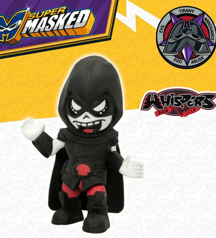 Set of 12 Eolo Super Masked Whisper action figures, flexible plastic toys, 11.5x15.5x6.5 cm, for children’s play and imagination.