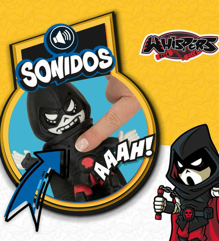 Set of 12 Eolo Super Masked Whisper action figures, 11.5 x 15.5 x 6.5 cm, featuring colorful, elastic toy characters for play.