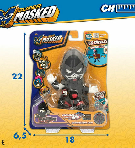 Set of 12 Eolo Super Masked Whisper action figures, elastisch, 11.5x15.5x6.5 cm, colorful plastic toys for children