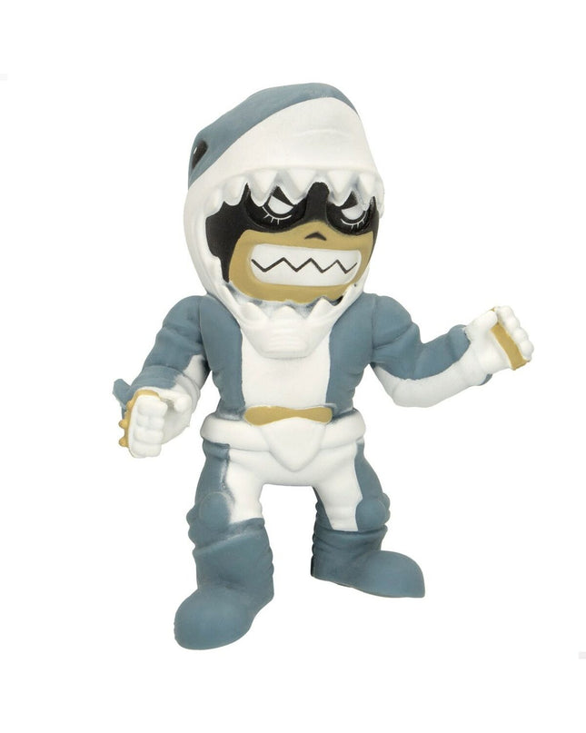 Set of 12 Eolo Super Masked Jaw Boy action figures, 14x16x8.5 cm, featuring colorful, elastic toy characters for children.