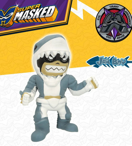 Eolo Super Masked Jaw Boy action figures, 14x16x8.5 cm, elastic toy set with 12 pieces, for play and collection.