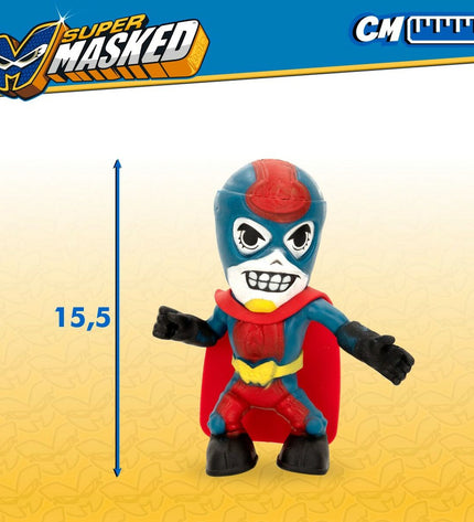 Eolo Super Masked Pepper Man action figures, 14x15.5x5.5 cm, set of 12, featuring colorful, elastic toy characters.