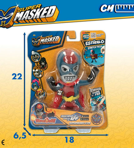 Eolo Super Masked Pepper Man action figures, 14x15.5x5.5 cm, set of 12, featuring colorful, elastic toy characters for play.