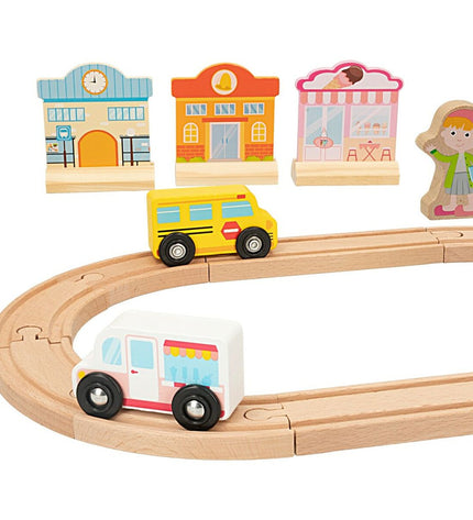 Six Woomax train metal circuit toys, 39x1x26 cm, colorful train vehicles for children’s play and games.