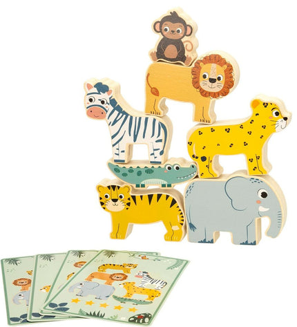Woomax baby agility game set with 16 animal-themed pieces for toddlers, colorful and engaging play toy.