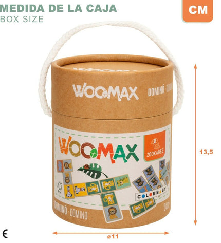 Woomax dieren behendigheidsspel with 12 colorful animal pieces for kids' toy and game play.