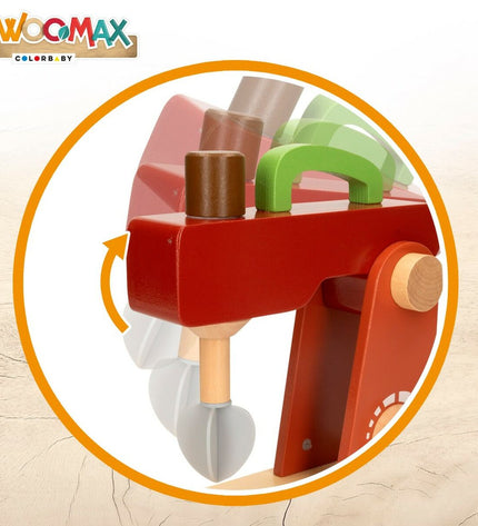 Set of four Woomax household appliances toy figures, 20x22.5x8 cm, for pretend play and imiteerspelletjes.