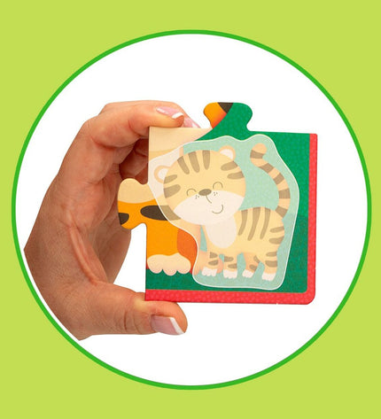 Lisciani Giochi Kinderpuzzel dieren, 16-piece wooden puzzle for kids, featuring colorful animal images and 16 puzzle pieces.