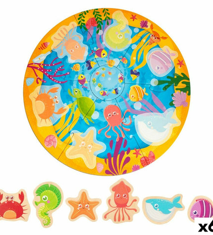 Lisciani Giochi Kinderpuzzel with 6 navy-colored puzzle pieces, educational toy for children, 33x32 cm size, engaging brain teaser