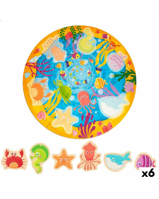 Lisciani Giochi Kinderpuzzel with 6 navy-colored puzzle pieces, educational toy for children, 33x32 cm size, engaging brain teaser