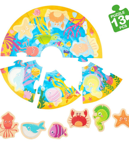 Lisciani Giochi Kinderpuzzel Navy with 6 puzzle pieces, educational toy for children, 33x32 cm, colorful puzzle game.