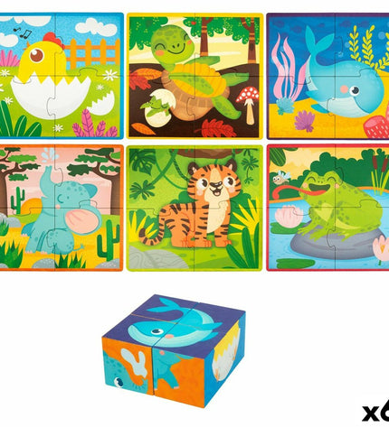 Lisciani Giochi 3D animal puzzle with 4 pieces, measuring 22x23x1 cm, featuring colorful animal images and puzzle components.