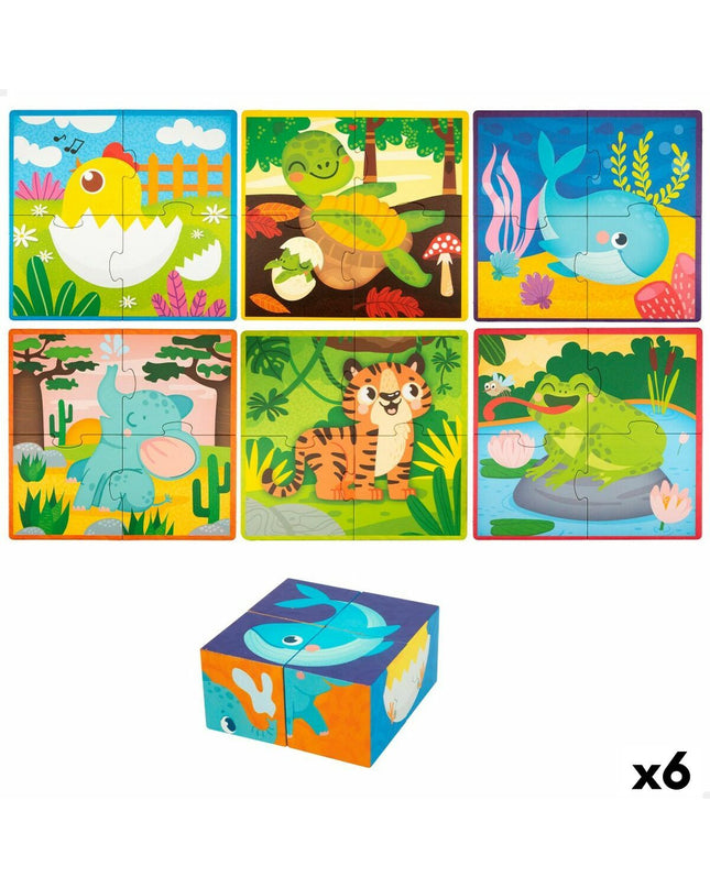 Lisciani Giochi 3D animal puzzle with 4 pieces, measuring 22x23x1 cm, featuring colorful animal images and puzzle components.