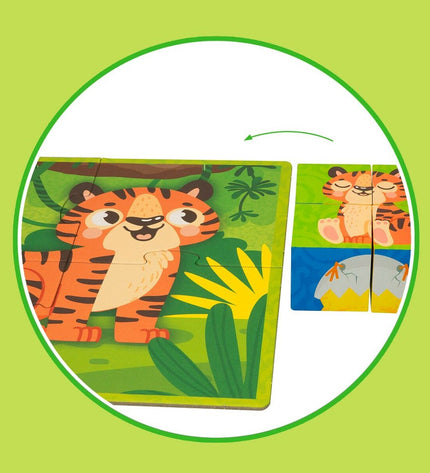 Lisciani Giochi 3D animal puzzle with four pieces, measuring 22x23x1 cm, colorful plastic toy for kids.