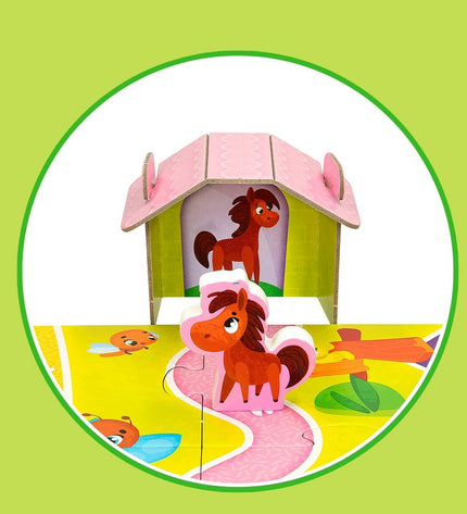 Lisciani Giochi Kinderpuzzel Boerderij with 12 and 27 pieces, colorful farm-themed puzzle for children, 48x36 cm size.