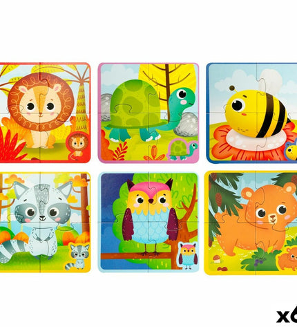 Lisciani Giochi tactile jigsaw puzzle with 24 puzzle pieces, colorful educational toy for children, 16x16 cm size.