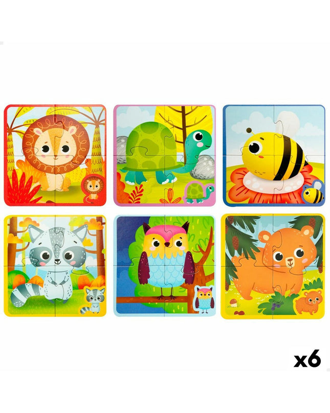 Lisciani Giochi tactile jigsaw puzzle with 24 puzzle pieces, colorful educational toy for children, 16x16 cm size.