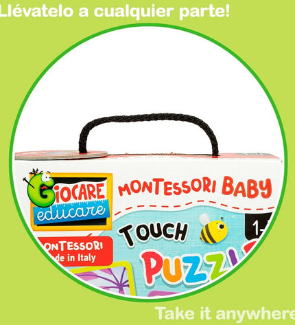 Lisciani Giochi Kinderpuzzel tactile puzzle with 24 pieces, colorful educational toy for children, 16x16 cm size.