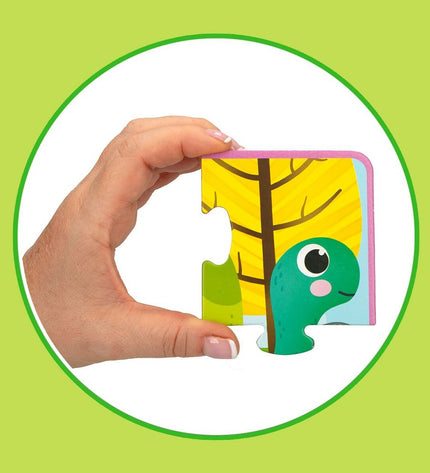 Lisciani Giochi Kinderpuzzel tactile puzzle with 24 pieces, 16x16 cm, designed for kids to develop tactile and problem-solving skills.
