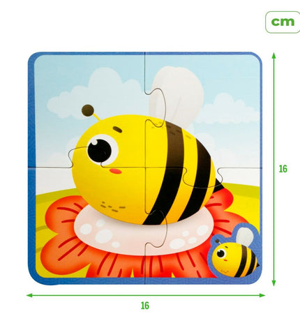 Lisciani Giochi Kinderpuzzel tactile puzzle with 24 pieces, colorful educational toy for children, measuring 16x16 cm.