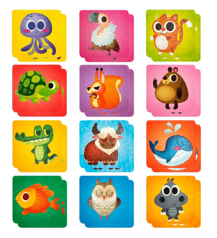 Lisciani Giochi Memory Spel tactile toy with 24 puzzle pieces for children’s educational games and sensory play.