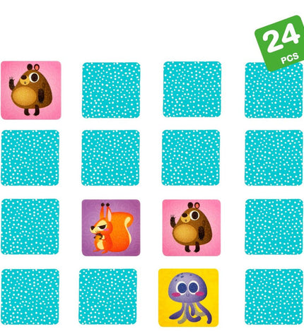 Lisciani Giochi Memory Spel speelgoed met 24 tactiele onderdelen voor kinder puzzel en spelletjes, kleurrijk en educatief.