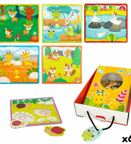 Lisciani Giochi Kinderpuzzel tactile puzzle with 18 pieces, colorful educational toy for children, measuring 15 cm.
