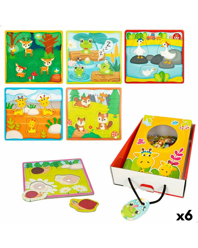 Lisciani Giochi Kinderpuzzel tactile puzzle with 18 pieces, colorful educational toy for children, measuring 15 cm.