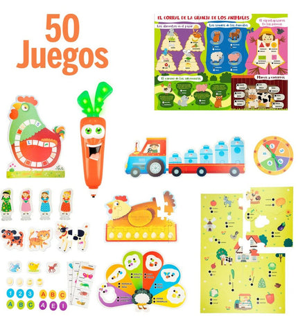 Lisciani Giochi Carotina Baby educational electronic toy set with 50 games, colorful play accessories, 4.5x14.5x3.5 cm size