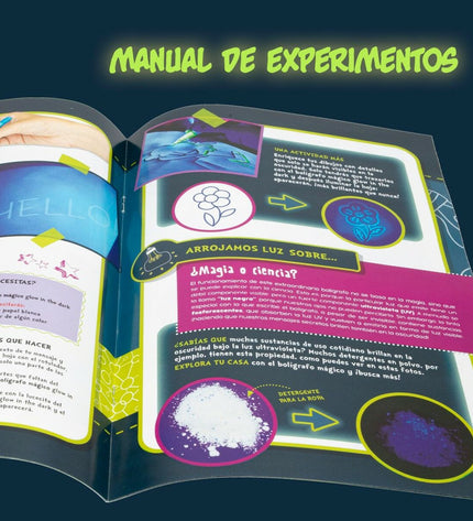 Lisciani Giochi Wetenschapsspel Lab de la oscuridad with six educational science toys for learning and play.