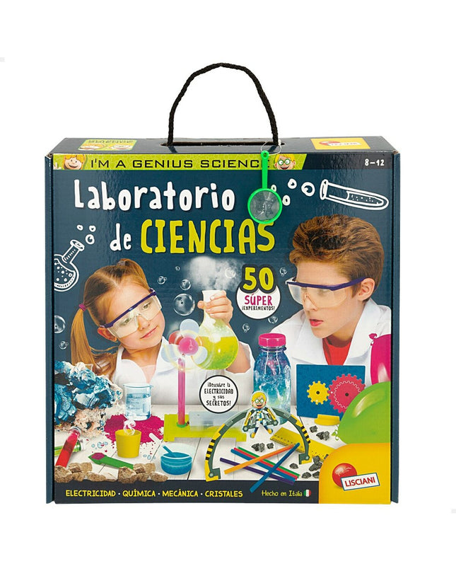 Set of six Lisciani Giochi science laboratory toys for educational play and learning in science and experiments.