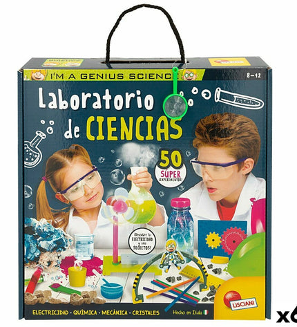 Set of six Lisciani Giochi science lab toys for children, educational science games and learning tools for kids.