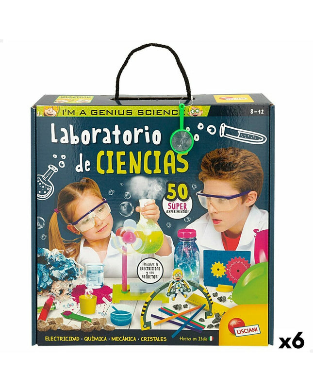 Set of six Lisciani Giochi science lab toys for children, educational science games and learning tools for kids.