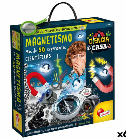 Set of six Lisciani Giochi Magnetismo science toys for learning and educational play, featuring colorful magnetic components.