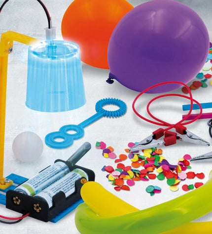 Set of six Lisciani Giochi science toys for learning electricity, featuring colorful educational playsets and experiments.