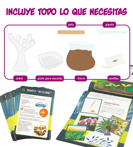 Set of six Lisciani Giochi Botánica science games for children, featuring colorful educational plant-themed learning activities.