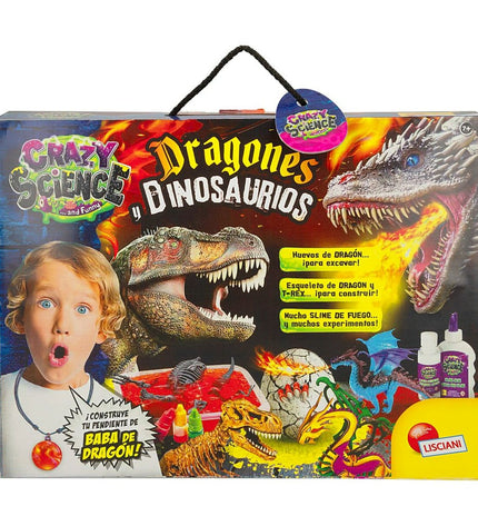 Lisciani Giochi Wetenschapsspel with 6 dragon and dinosaur-themed educational toys for learning and play.